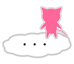 The pink cat on the clouds. sticker #10550168