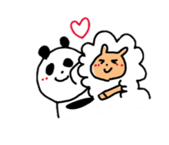 Sheep and panda sticker #10550453