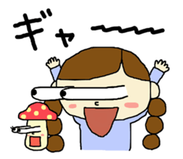Girl and mushroom but biyooon sticker #10556516