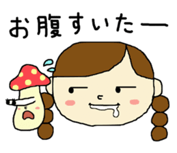 Girl and mushroom but biyooon sticker #10556548