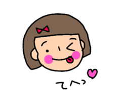Usable sticker of the bobbed hair sticker #10557599