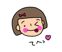 Usable sticker of the bobbed hair sticker #10557599