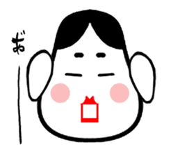 Big brush character Twisted Okame chan sticker #10558235