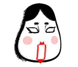Big brush character Twisted Okame chan sticker #10558255
