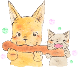 unwind dog and cat2 sticker #10558378