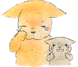 unwind dog and cat2 sticker #10558389