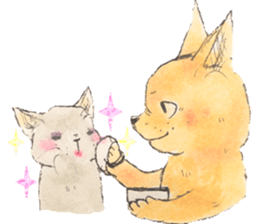 unwind dog and cat2 sticker #10558392