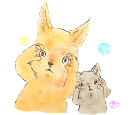 unwind dog and cat2 sticker #10558398