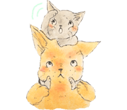 unwind dog and cat2 sticker #10558413