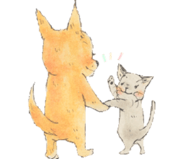 unwind dog and cat2 sticker #10558414