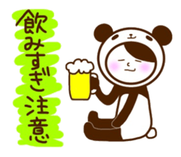 Cherry-blossom viewing of Costume panda sticker #10561814