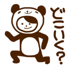 Cherry-blossom viewing of Costume panda sticker #10561818