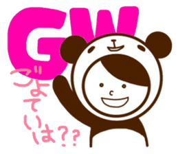 Cherry-blossom viewing of Costume panda sticker #10561820