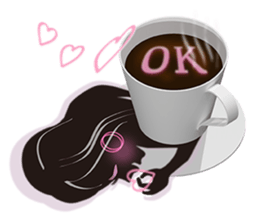 The shadow girl of the cup sticker #10562647