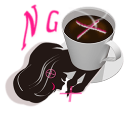 The shadow girl of the cup sticker #10562648