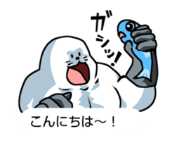 Wrestler of a seal face sticker #10566209