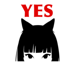 Black Cat Cute Girl sticker #10567962