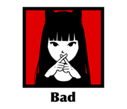 Black Cat Cute Girl sticker #10567966