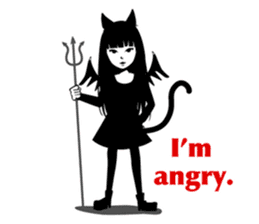 Black Cat Cute Girl sticker #10567974