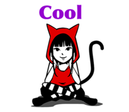Black Cat Cute Girl sticker #10567978