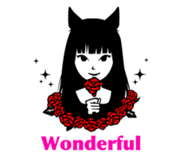 Black Cat Cute Girl sticker #10567979
