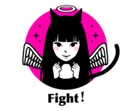 Black Cat Cute Girl sticker #10567985