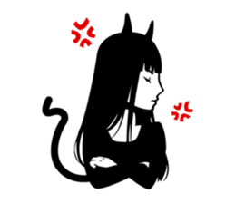 Black Cat Cute Girl sticker #10567993