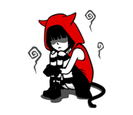 Black Cat Cute Girl sticker #10567998
