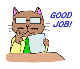 Business Cat Working Hard sticker #10570000