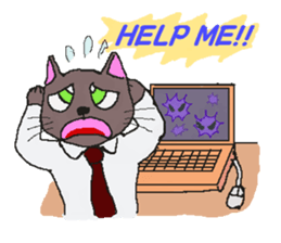 Business Cat Working Hard sticker #10570005