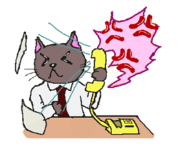 Business Cat Working Hard sticker #10570007