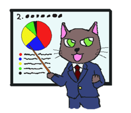 Business Cat Working Hard sticker #10570014