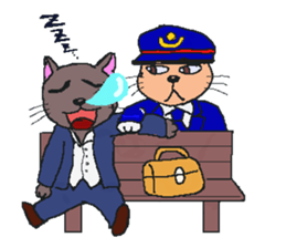 Business Cat Working Hard sticker #10570020