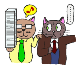 Business Cat Working Hard sticker #10570024