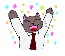 Business Cat Working Hard sticker #10570028