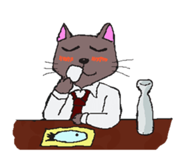 Business Cat Working Hard sticker #10570029