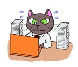 Business Cat Working Hard sticker #10570032