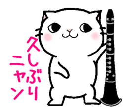 This cat likes clarinet sticker #10570259