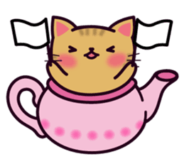 Tea Pot Cats Vol.2 -TORA- by RURU sticker #10572284