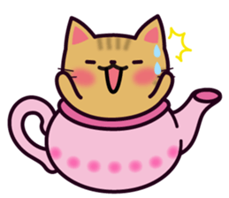 Tea Pot Cats Vol.2 -TORA- by RURU sticker #10572286