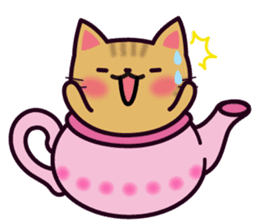 Tea Pot Cats Vol.2 -TORA- by RURU sticker #10572286