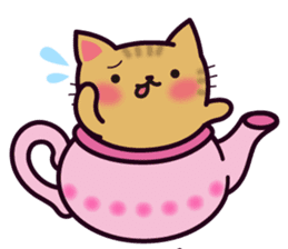 Tea Pot Cats Vol.2 -TORA- by RURU sticker #10572287