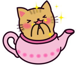 Tea Pot Cats Vol.2 -TORA- by RURU sticker #10572290