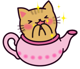 Tea Pot Cats Vol.2 -TORA- by RURU sticker #10572290