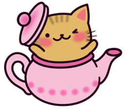 Tea Pot Cats Vol.2 -TORA- by RURU sticker #10572295