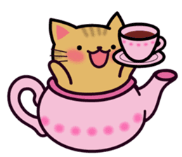 Tea Pot Cats Vol.2 -TORA- by RURU sticker #10572296