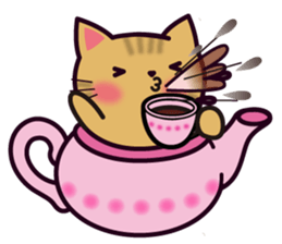Tea Pot Cats Vol.2 -TORA- by RURU sticker #10572297