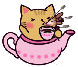 Tea Pot Cats Vol.2 -TORA- by RURU sticker #10572297