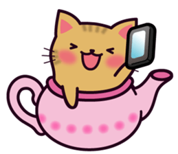 Tea Pot Cats Vol.2 -TORA- by RURU sticker #10572302