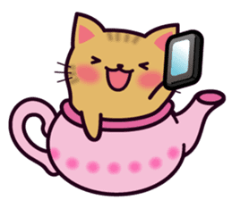 Tea Pot Cats Vol.2 -TORA- by RURU sticker #10572302